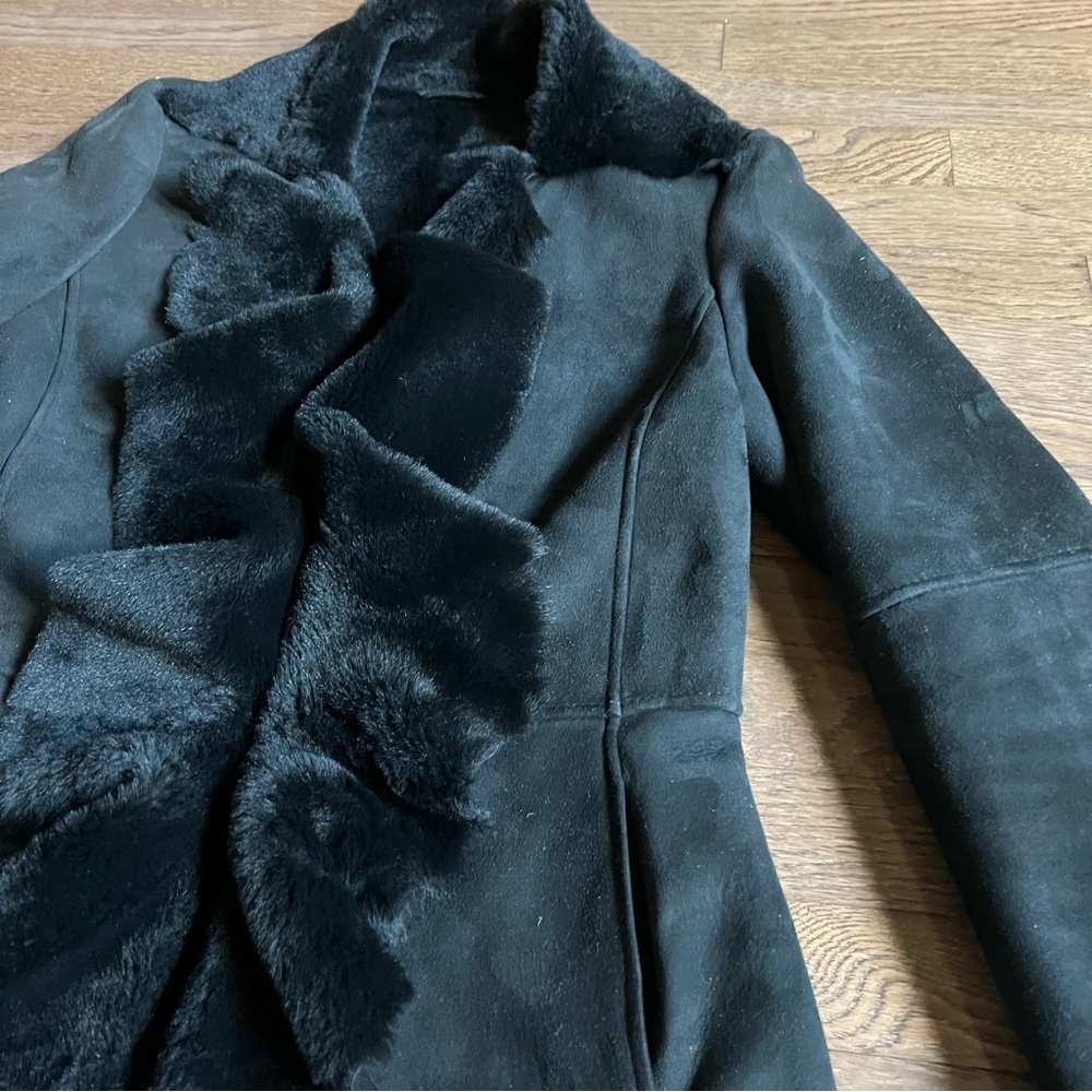 Genuine shearling midi coat - Picture 6 of 10